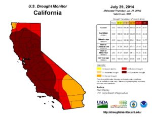 California Drought Map, 7-29-14